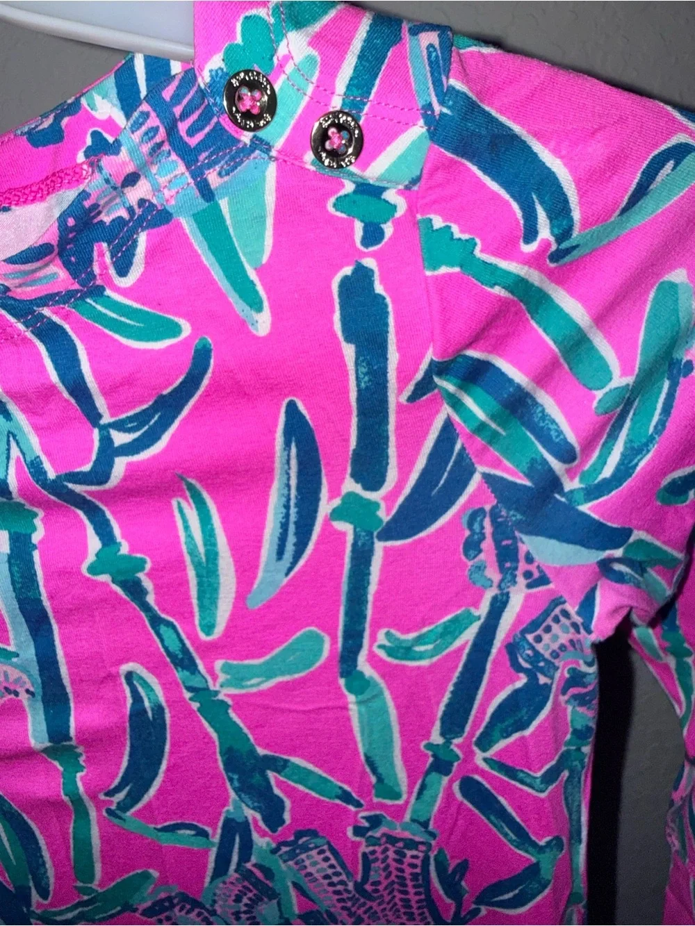 Lilly Pulitzer Pink and Green Tropical Print Dress